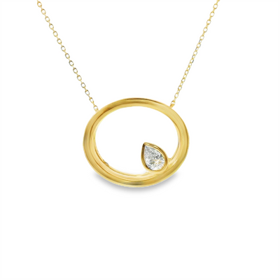 Diamond Open Oval Necklace