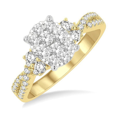 Oval Shape Diamond Lovebright Engagement Ring