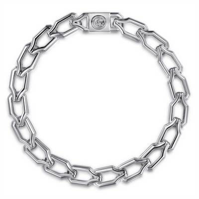 Sterling Silver 8 mm Hollow Link Bracelet
