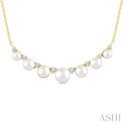 Pearl & Diamond Smile Necklace