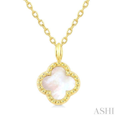 Bead Clover Petite Mother Of Pearl Pendant