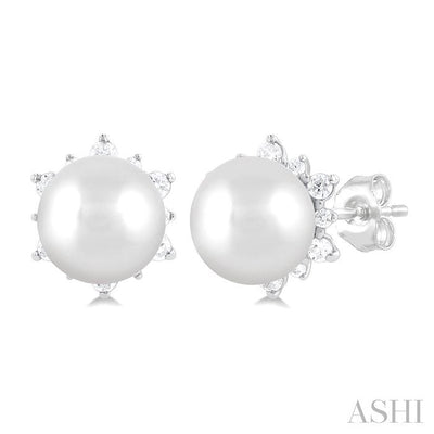 Pearl & Petite Diamond Fashion Earrings