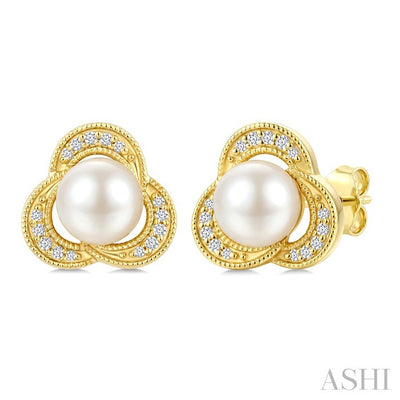 Pearl & Diamond Fashion Earrings