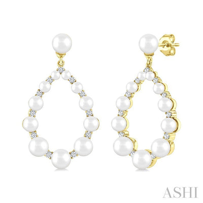 Pearl Drop Diamond Fashion Earrings