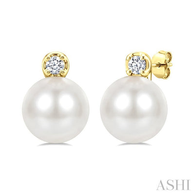 Pearl & Petite Diamond Fashion Earrings