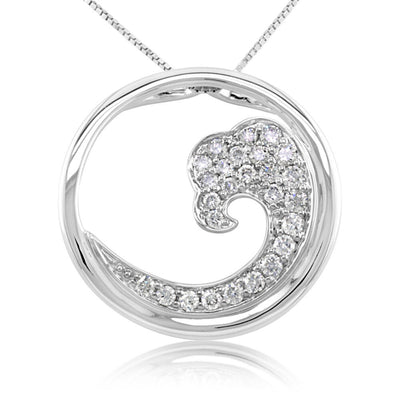 Diamond Circle Wave Pendant