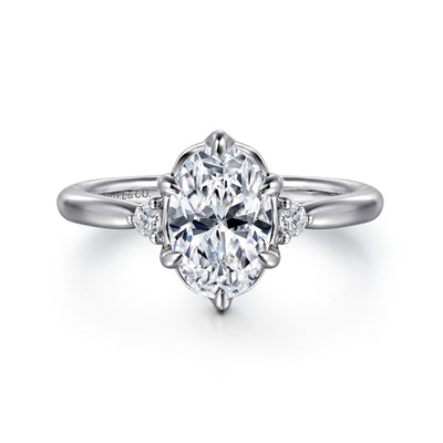 Oval Diamond Three Stone Engagement Ring