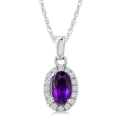 Amethyst & Diamond Pendant