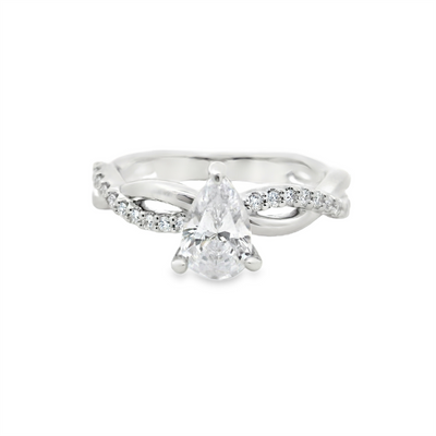 Miosogno Pear Diamond Twist Engagement Ring