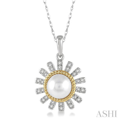 Sunflower Pearl & Diamond Fashion Pendant