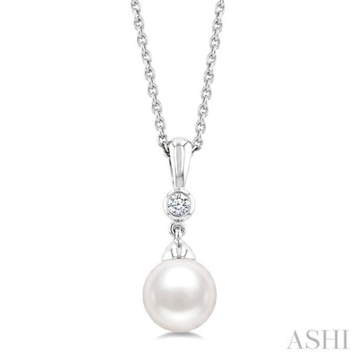Pearl & Diamond Drop Pendant