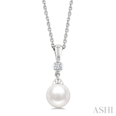 Pearl & Diamond Drop Pendant