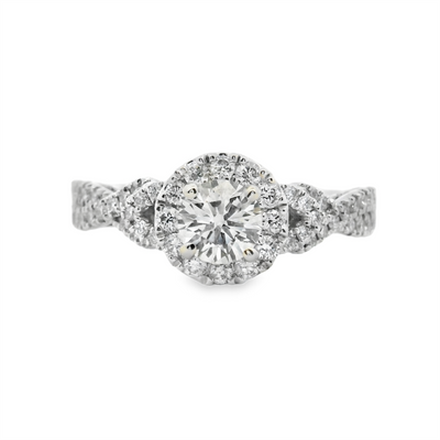 Round Diamond Halo Engagement Ring