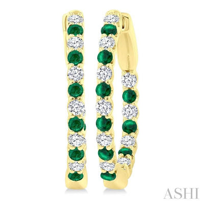 Inside-Out Alternate Gemstone & Diamond Hoop Earrings