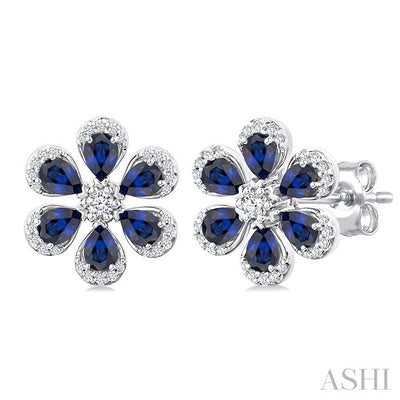 Blossom Pear Shape Gemstone & Diamond Earrings