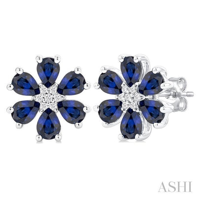 Blossom Pear Shape Gemstone & Diamond Earrings