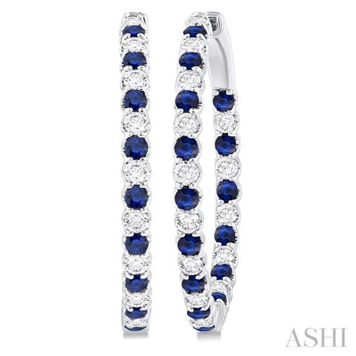 Inside-Out Alternate Gemstone & Diamond Hoop Earrings