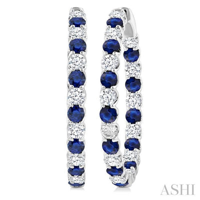 Inside-Out Alternate Gemstone & Diamond Hoop Earrings