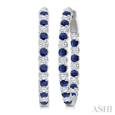 Inside-Out Alternate Gemstone & Diamond Hoop Earrings