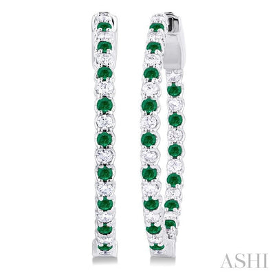 Inside-Out Alternate Gemstone & Diamond Hoop Earrings