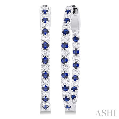 Inside-Out Alternate Gemstone & Diamond Hoop Earrings