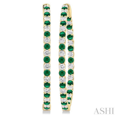 Inside-Out Alternate Gemstone & Diamond Hoop Earrings