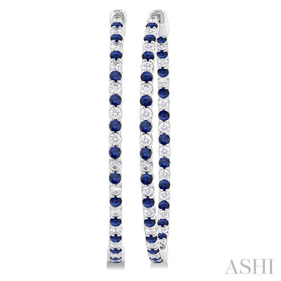 Inside-Out Alternate Gemstone & Diamond Hoop Earrings