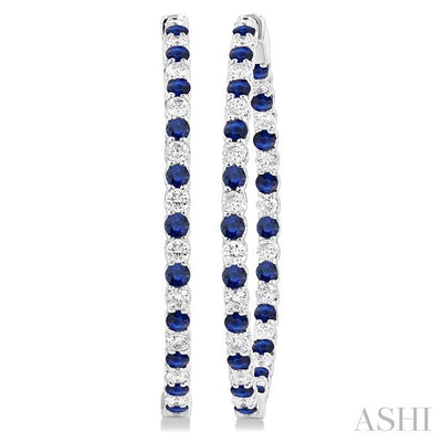 Inside-Out Alternate Gemstone & Diamond Hoop Earrings