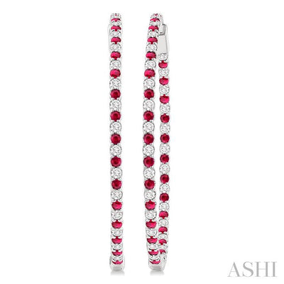 Inside-Out Alternate Gemstone & Diamond Hoop Earrings