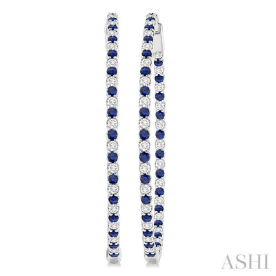 Inside-Out Alternate Gemstone & Diamond Hoop Earrings