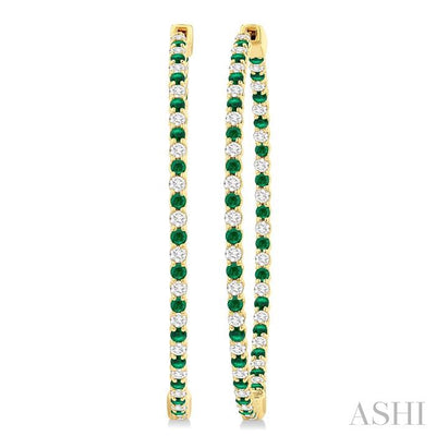 Inside-Out Alternate Gemstone & Diamond Hoop Earrings