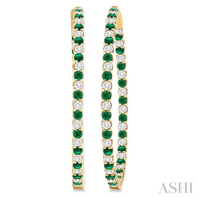 Inside-Out Alternate Gemstone & Diamond Hoop Earrings