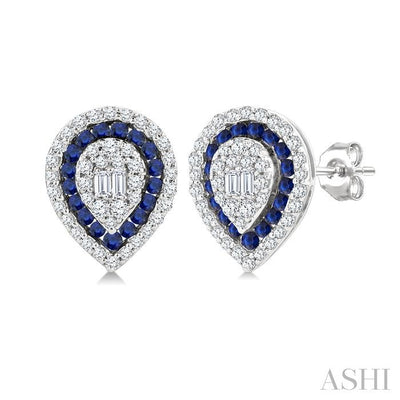 Pear Shape Gemstone & Diamond Fusion Earrings
