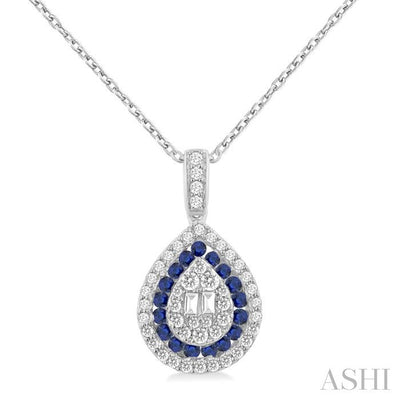 Pear Shape Gemstone & Diamond Fusion Pendant