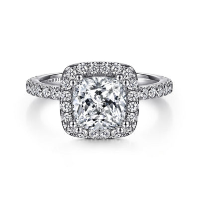 Cushion Diamond Halo Engagement Ring