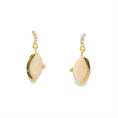 Opal & Diamond Drop Earrings