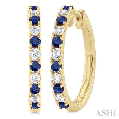 Alternate Gemstone & Diamond Hoop Earrings