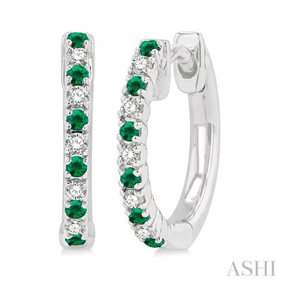 Alternate Gemstone & Diamond Huggie Fashion Earrings