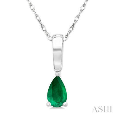 Pear Shape Gemstone Solitaire Pendant