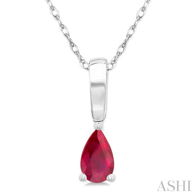 Pear Shape Gemstone Solitaire Pendant