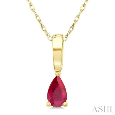 Pear Shape Gemstone Solitaire Pendant