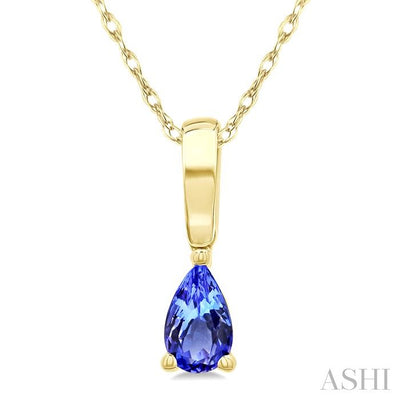 Pear Shape Gemstone Solitaire Pendant