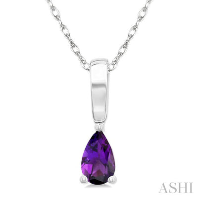Pear Shape Gemstone Solitaire Pendant