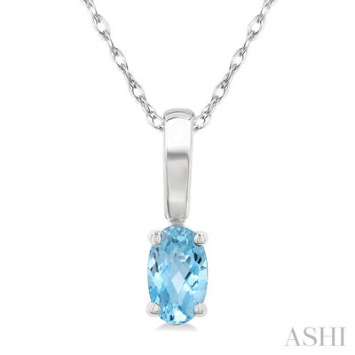 Oval Shape Gemstone Solitaire Pendant