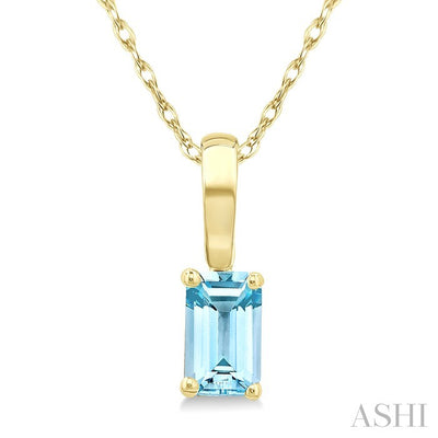 Emerald Shape Gemstone Solitaire Pendant