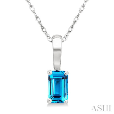 Emerald Shape Gemstone Solitaire Pendant