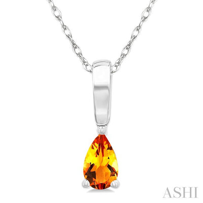 Pear Shape Gemstone Solitaire Pendant