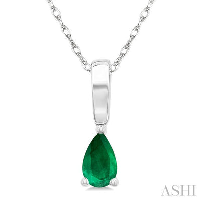 Pear Shape Gemstone Solitaire Pendant