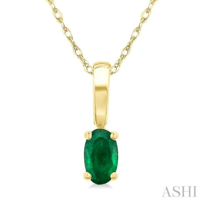 Oval Shape Gemstone Solitaire Pendant