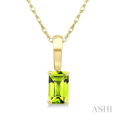 Emerald Shape Gemstone Solitaire Pendant